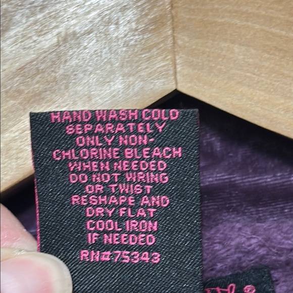 Willi Smith Purple Lambswool Angora Silk Blend Velvet Ruffled Trim Cardigan XL - Picture 3 of 9